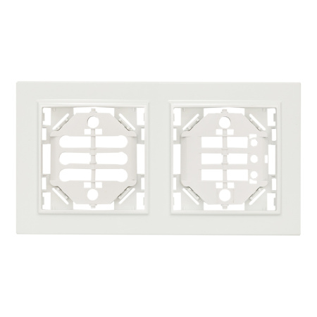 Минск Рамка 2-местная вертикальная белая EKF