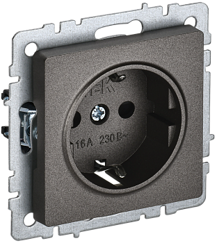 BRITE Розетка 1-местная с з/з без защитных шторок 16А РС11-1-0-БрТБ темная бронза IEK