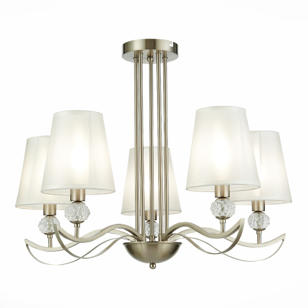 Люстра подвесная Никель, прозрачный/Белый E14 5*40Вт SLE111203-05 EVOLUCE