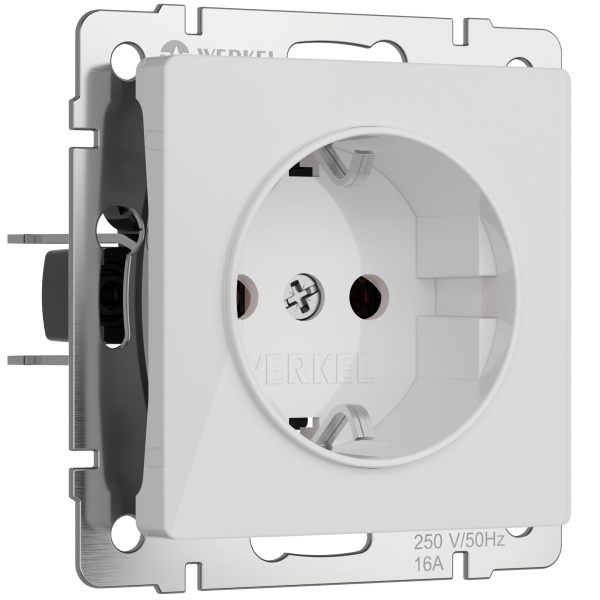 Встраиваемые механизмы Розетка с заземлением (белый акрил) IP20