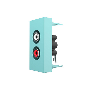 Розетка мультимедийная RCA аудио, цвет зеленый (механизм) Livolo