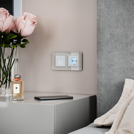 Elite Рамка из стекла на 2 поста дымчатый Werkel