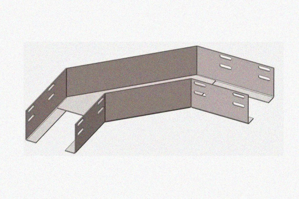 Лоток угловой глухой КГГ 150х100-90 УТ1,5 поворот на 90, оцинкованный лист S1,5
