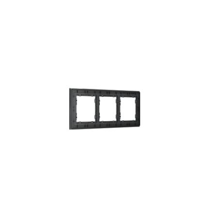 Рамка стеклянная Voltum S70 на 3 поста, (графит, стекло)