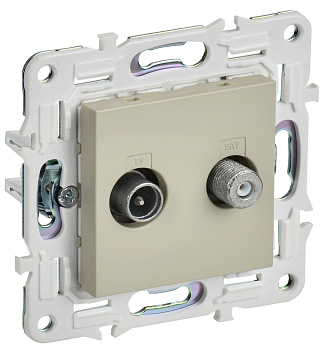 SKANDY Розетка двойная TV+SAT SK-A13B бежевый IEK
