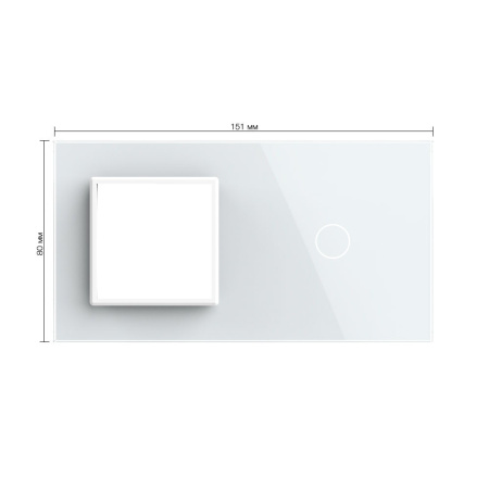 Панель для розетки и сенсорного выключателя, 1 клавиша, цвет белый, стекло Livolo