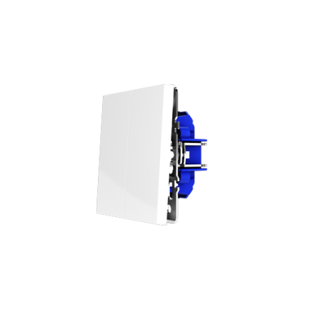 Выключатель встраиваемый Voltum S70 двухклавишный 10А, (белый глянцевый)