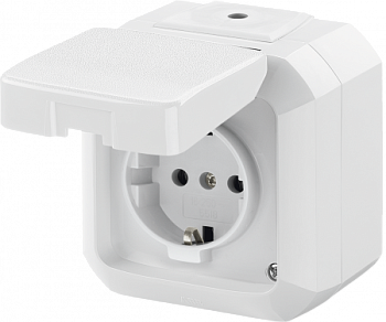 Variant+ Розетка ОУ 1 мест. с зазем.с защитной крышкой 16А белый IP54 ABB
