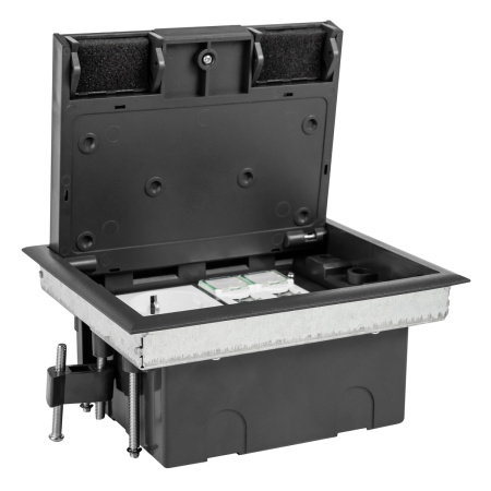 Donel Лючок в пол 8 мод. (4 мод. 45х45 мм.), крышка ABS + гальванизированная стальная вставка