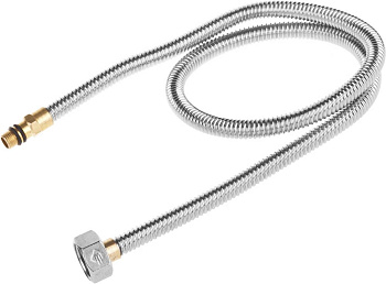 Подводка "ЭКСПЕРТ" сильфонная из нержавеющей стали, для смесителя, укороченная, г/ш (гайка-штуцер), 1/2", 0,8м ЗУБР