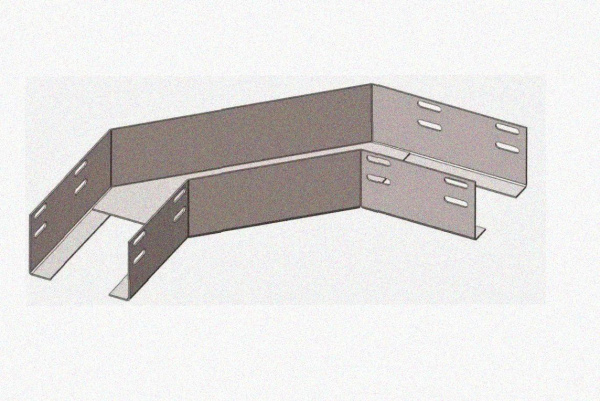 Лоток угловой глухой КГГ 200х100-90 УХЛ1 поворот на 90, оцинкованный лист S1,0