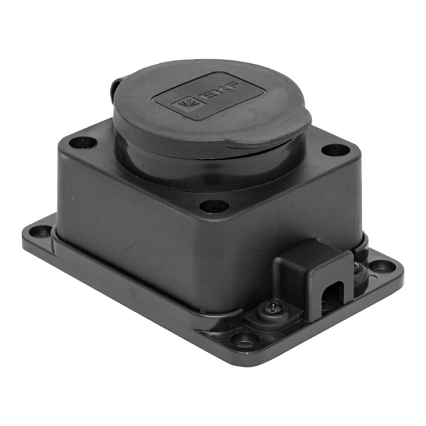 Роз, (колодка) одномест, с защит, крышкой каучуковая 230В 2P+PE 16A IP44 Марс EKF