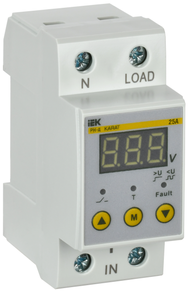 Реле напряжения РН-д однофазное 36мм 25А IEK