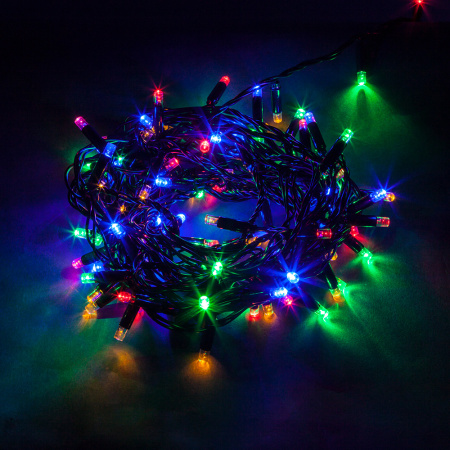 Св/д гирлянда Feron CL03 лин.4м +1.5м 230V мультиколор, с контроллером, зеленый шнур