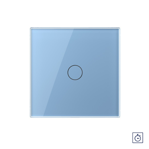 Сенсорный выключатель с таймером 1 клавиша 1 модуль Синий Livolo