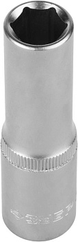 Головка торцовая "Мастер" (1/2"), удлиненная, Cr-V, FLANK, хроматированное покрытие, 12мм ЗУБР
