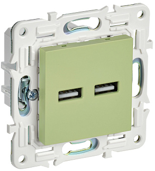 SKANDY Розетка USB A+A 3,1А SK-R15G мятный IEK SKANDY Розетка USB A+A 3,1А SK-R15G мятный IEK
