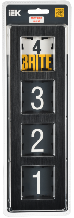 BRITE Рамка 4-мест. РУ-4-1-Бр металл черн. RE AL IEK