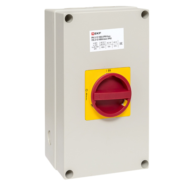 Переключатель кулачковый ПК-2-13 100А 3P "ВКЛ-ВЫКЛ" с блокировкой в боксе IP65 PROxima EKF