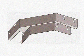 Лоток угловой глухой КГГ 400х50-135 УТ1,5 поворот на 135, оцинкованный лист S1,5
