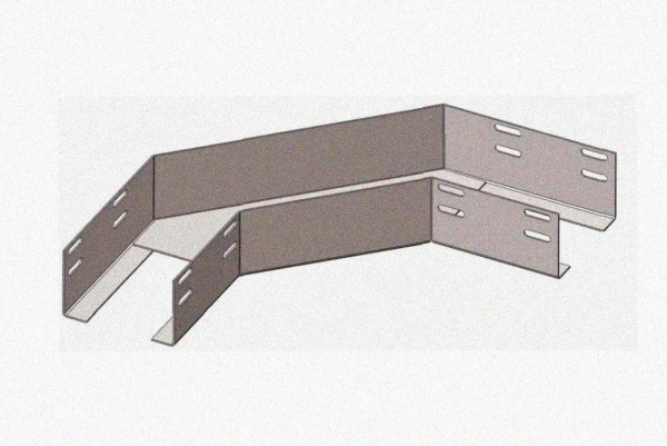 Лоток угловой глухой КГГ 400х50-135 УТ1,5 поворот на 135, оцинкованный лист S1,5