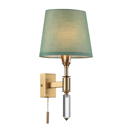 Бра с выкл.E14 1*40W LONDON бронзовый/зеленый/абажур ткань ODEON LIGHT