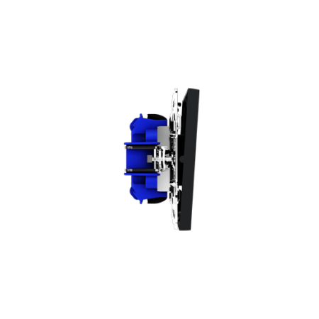 Выключатель встраиваемый Voltum S70 двухклавишный с подсветкой 10А, (графит)