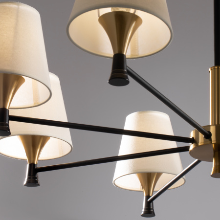 Люстра 8*E14 40Вт Черный и Латунь IP20 Perfetto FR5098PL-08BBS Freya