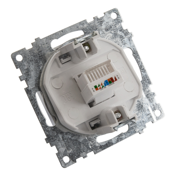 Розетка компьютерная 1-местная RJ-45 (механизм), STEKKER GLS00-7107-03, серия Катрин, серебро Розетка компьютерная 1-местная RJ-45 (механизм), STEKKER GLS00-7107-03, серия Катрин, серебро
