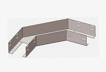 Лоток угловой глухой КГГ 150х50-135 УТ1,5 поворот на 135, оцинкованный лист S1,0