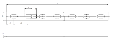 Полоса перфорированная ПП30 3000 мм К202 (2 мм) HDZ EKF