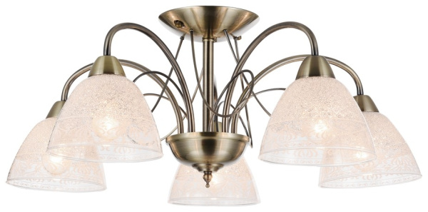 Люстра потолочная Бронза/Прозрачный с рисунком E14 5*60Вт 352-507-05 VELANTE