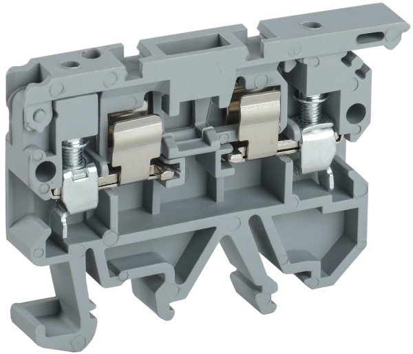 Клемма винтовая КВИ-4-П с держателем предохранителя 5х20 серая IEK