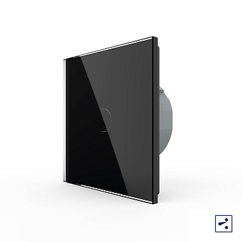 Сенсорный проходной выключатель 1 клавиша 1 пост Черный Livolo