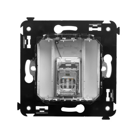 Компьютерная розетка RJ-45 в стену, кат.6 одинарная экранированная,"Avanti","Закаленная сталь" DKC