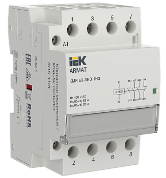 Контактор модульный KMR 63А 24В AC/DC 3НО 1НЗ ARMAT IEK