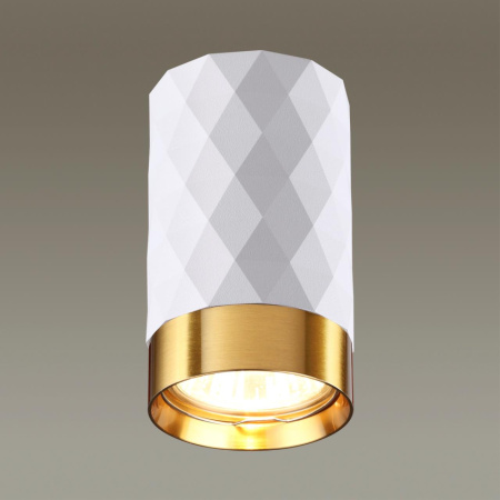 Потолочный св-к IP20 LED GU10 max 10W AD ASTRUM белый/золотистый/металл ODEON LIGHT