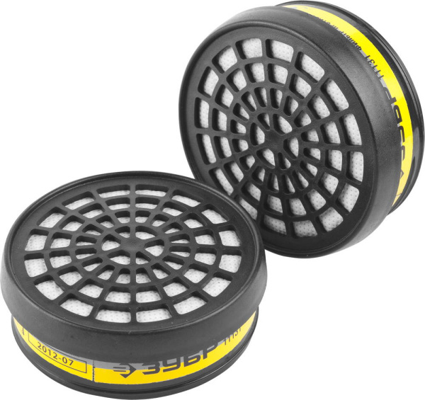 ЭКСПЕРТ фильтр комбинированный марки A1P3 для респиратора с резьбовым соединением, 2 шт ЗУБР