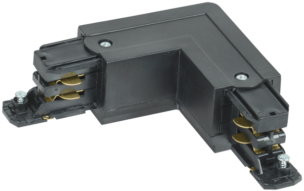 Соединитель L-образный внутренний для трехфазного осветительного шинопровода черный IEK