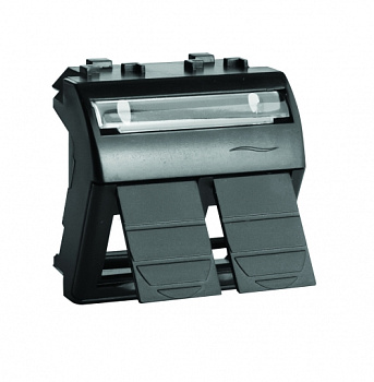 Адаптер для двух информационных разъемов Keystone, черный, 2мод. DKC