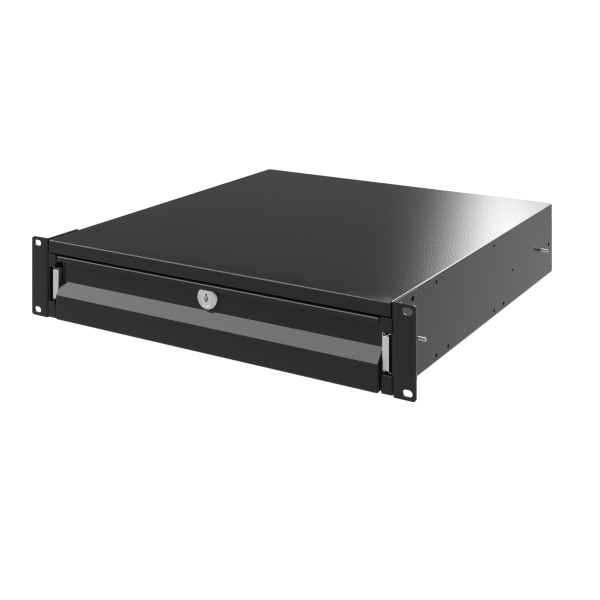 Ящик 2U выдвижной с ключом, глубина 300мм, для 19" IT-корпусов, RAL9005 DKC