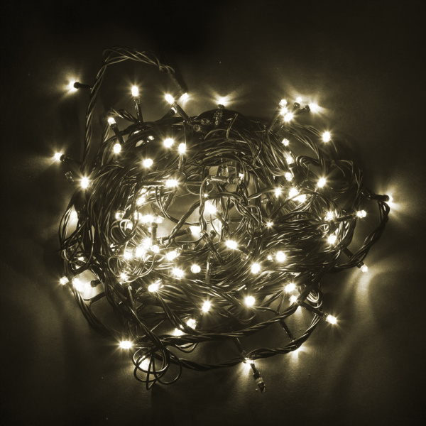 Св/д гирлянда Feron CL03 лин.4м +1.5м 230V 2700K, с контроллером, зеленый шнур