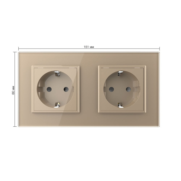 Розетка 2 модуля Золотая Livolo