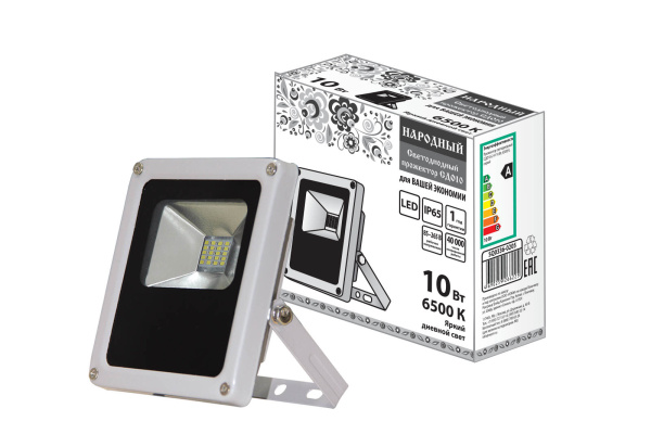 Прожектор светодиодный СДО10-2-Н 10 Вт, 6500 К, серый TDM