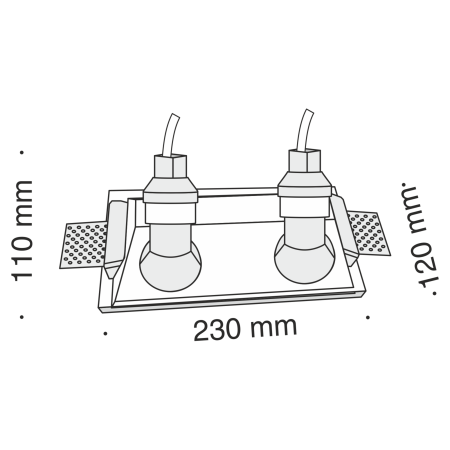 Встраиваемый светильник 2*GU10 35Вт Белый IP20 Gyps Modern DL002-1-02-W Technical