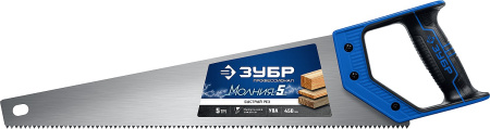 Ножовка по дереву (пила) "МОЛНИЯ-5" 450 мм, 5 TPI, прямой крупный зуб, быстрый рез поперек волокон, для крупных и средних заготовок, ЗУБР