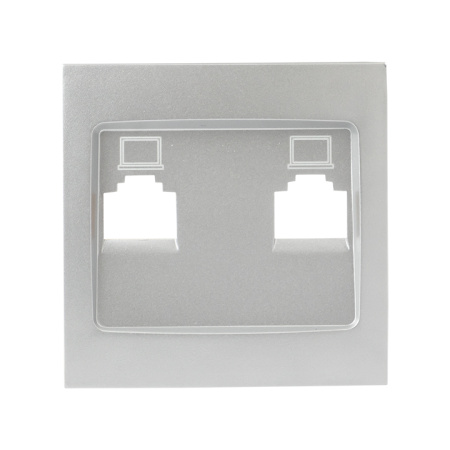 Валенсия Лицевая панель розетки RJ-45 1-местная сталь EKF