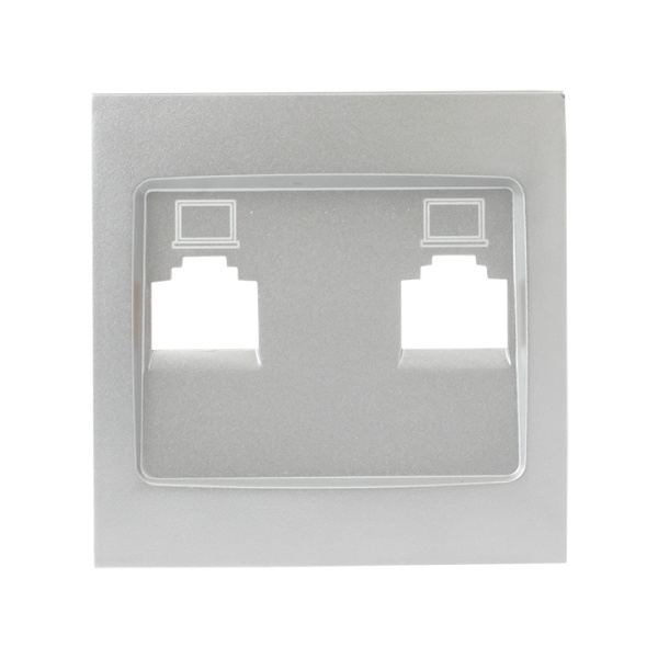 Валенсия Лицевая панель розетки RJ-45 1-местная сталь EKF