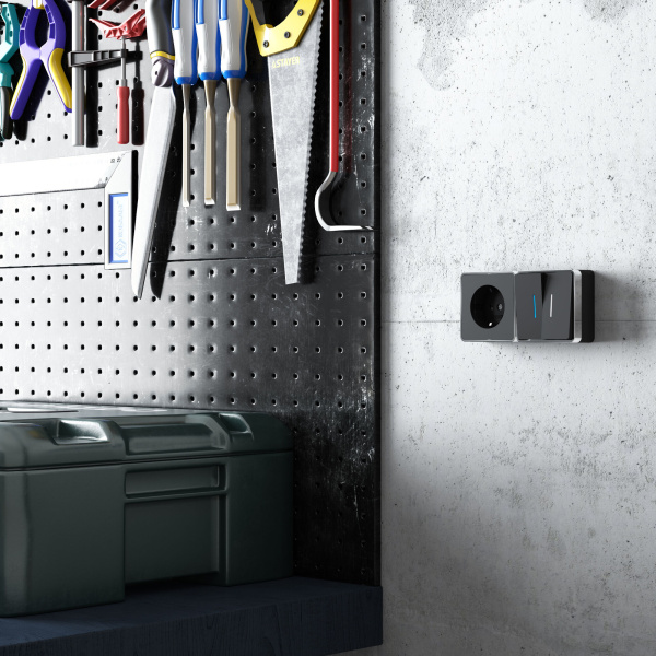 Выключатель двухклавишный с подсветкой (черный/хром) Gallant ОУ IP20 Werkel