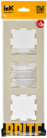 BRITE Рамка 3-мест. РУ-3-Бр беж. рифленый IEK